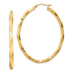 Sterling Silver Gold-plated Twisted 4mm Oval Hoop Earrings - Product Photo