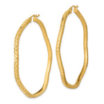 Sterling Silver Gold-plated Diamond Cut 2mm Wavy Hoop Earrings - Product Photo