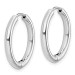 Sterling Silver Rhodium-plated Polished Hollow Hinged Hoop Earrings - Product Photo