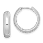 Sterling Silver Rhodium Polished Hinged Hoop Earrings - Product Photo
