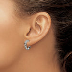 Sterling Silver Antique Post Hoop Earrings - Product Photo