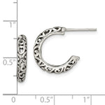 Sterling Silver Antique Post Hoop Earrings - Product Photo