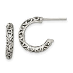 Sterling Silver Antique Post Hoop Earrings - Product Photo