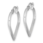 Sterling Silver Rhodium Plated Heart Hoop Earrings - Product Photo