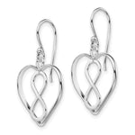 Sterling Silver Rhodium-plated Polished Infinity Open Heart Dangle Earrings - Product Photo