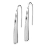 Sterling Silver Polished Rhodium Plated Fancy Bar Thread Earrings - Product Photo