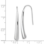 Sterling Silver Polished Rhodium Plated Fancy Bar Thread Earrings - Product Photo