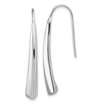 Sterling Silver Polished Rhodium Plated Fancy Bar Thread Earrings - Product Photo