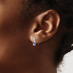 Sterling Silver Rhodium Plated Diamond & Tanzanite Oval Post Earrings - Product Photo