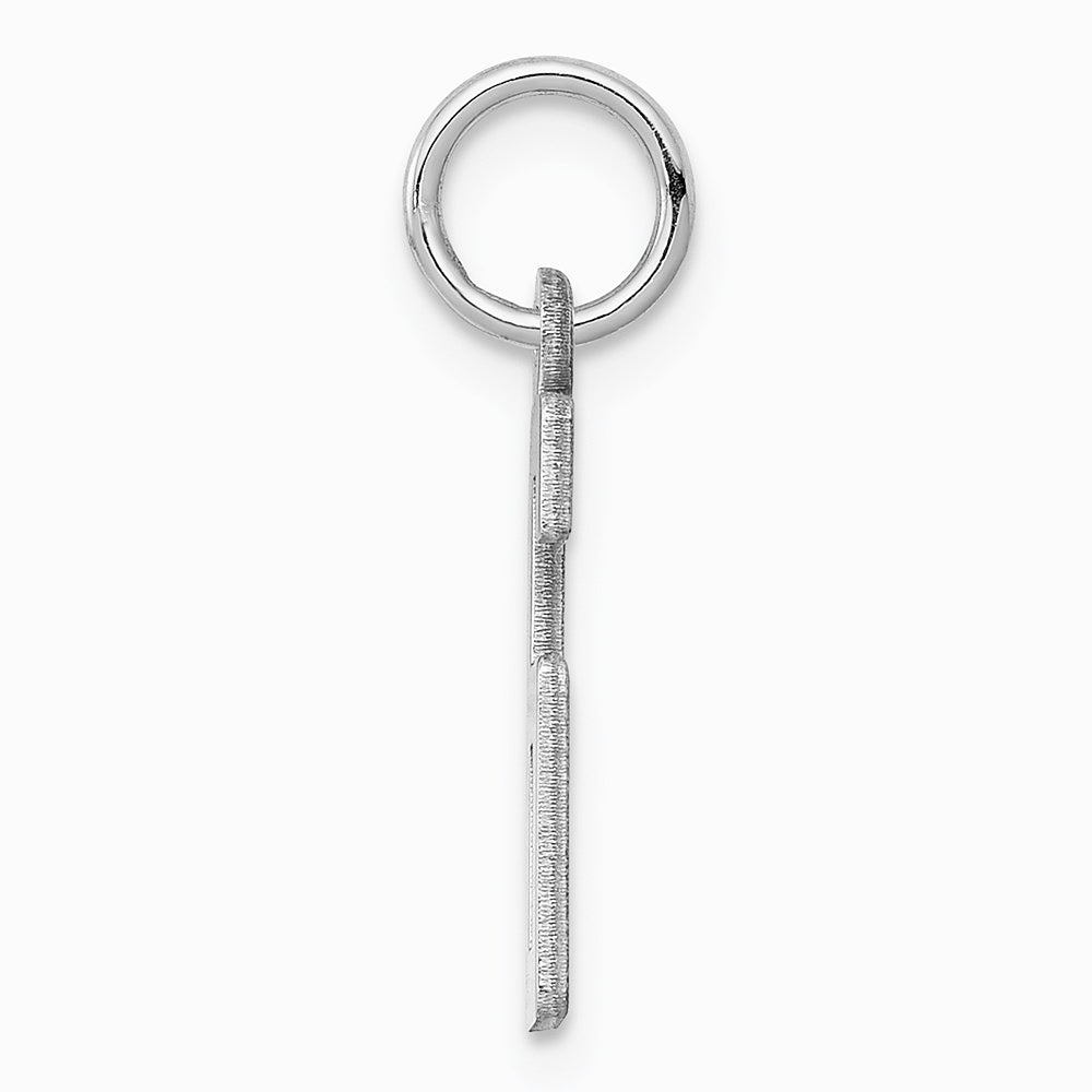 Sterling Silver/Rhodium-plated Elongated Polished Number 6 Charm - Product Photo