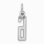 Sterling Silver/Rhodium-plated Elongated Polished Number 6 Charm - Product Photo