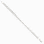 Sterling Silver 4.0mm Diamond-Cut Flat Anchor Curb Chain Bracelet 7"-8" - Product Photo
