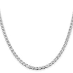 Sterling Silver Rhodium-plated 4.0mm D/C Flat Anchor Curb Chain - Product Photo