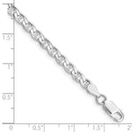 Sterling Silver Rhodium-plated 4.0mm D/C Flat Anchor Curb Chain - Product Photo