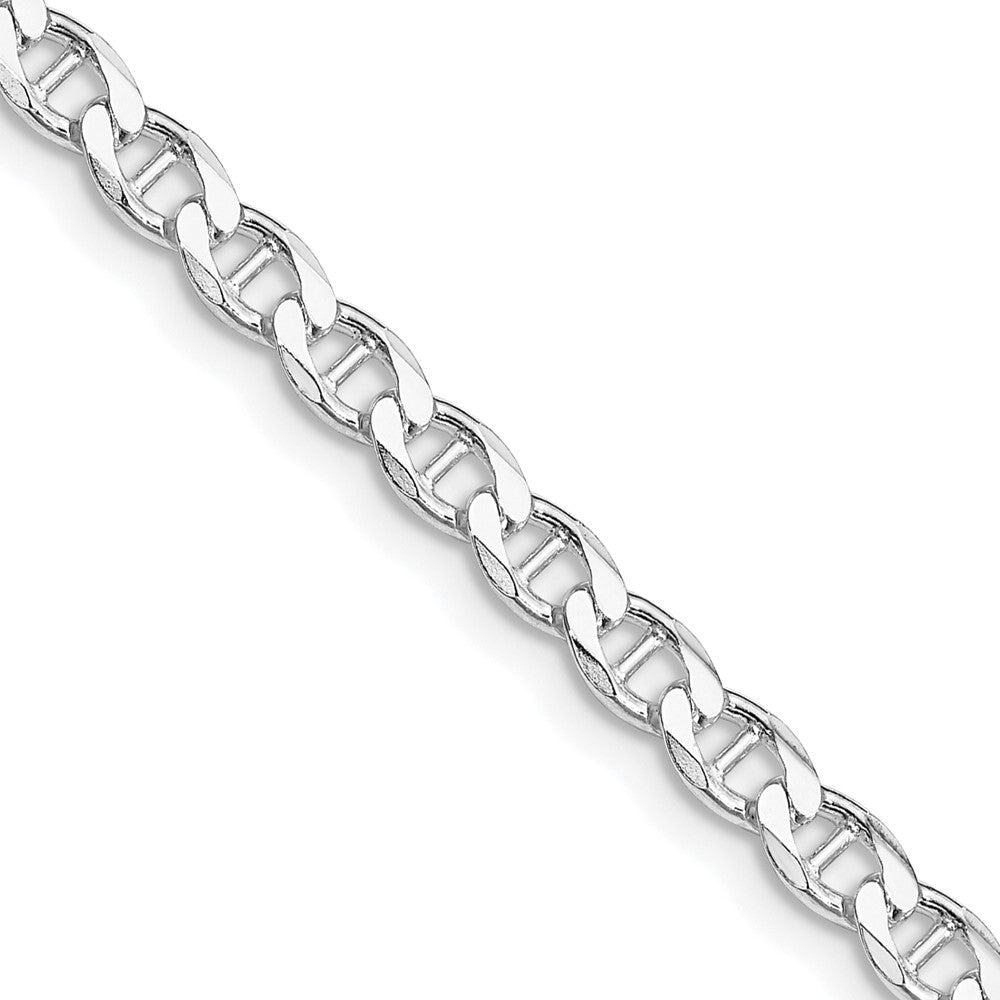 Sterling Silver Rhodium-plated 4.0mm D/C Flat Anchor Curb Chain - Product Photo