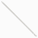 Sterling Silver 4.65mm Diamond-Cut Flat Anchor Curb Chain Bracelet 7"-8" - Product Photo