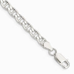 Sterling Silver 4.65mm Diamond-Cut Flat Anchor Curb Chain Bracelet 7"-8" - Product Photo
