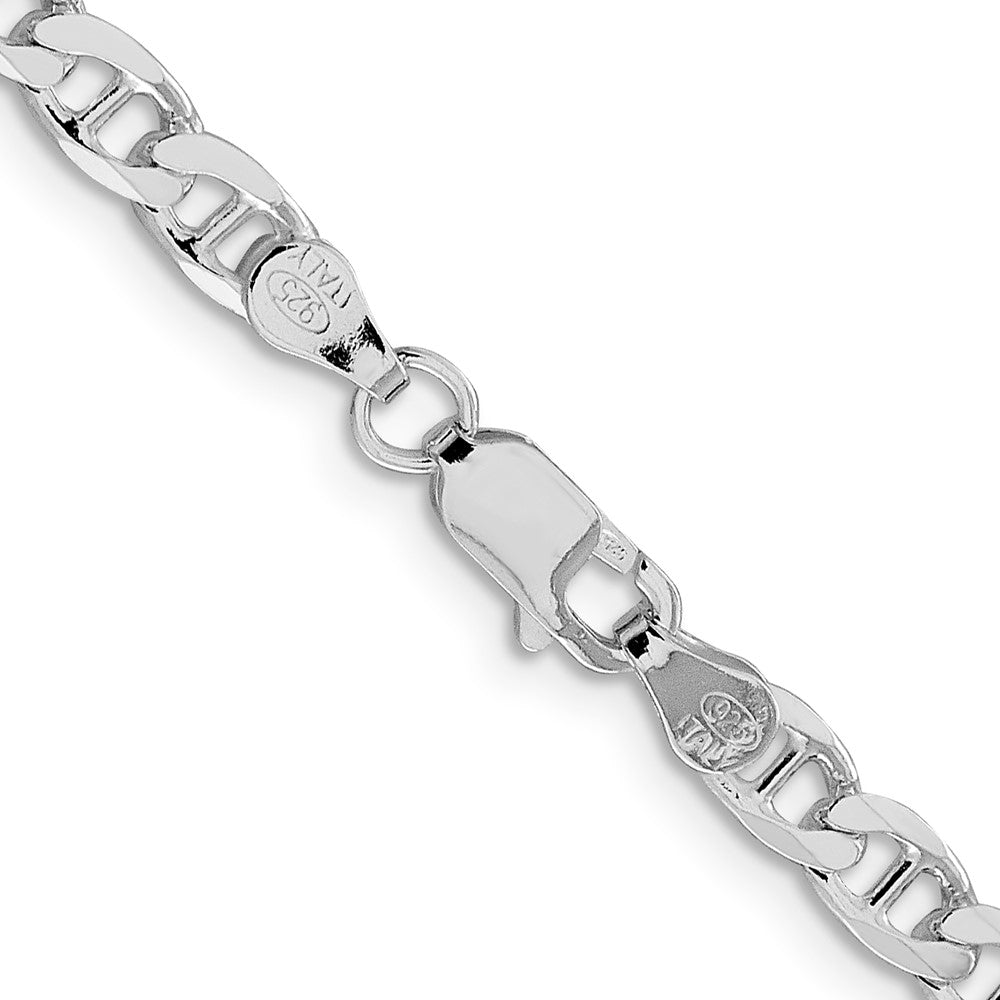 Sterling Silver Rhodium-plated 4.65mm D/C Flat Anchor Curb Chain - Product Photo