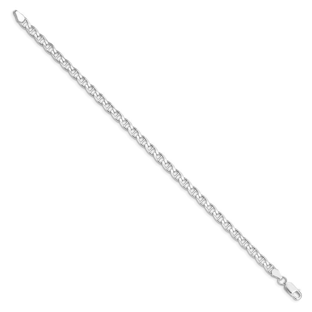 Sterling Silver Rhodium-plated 4.65mm D/C Flat Anchor Curb Chain - Product Photo