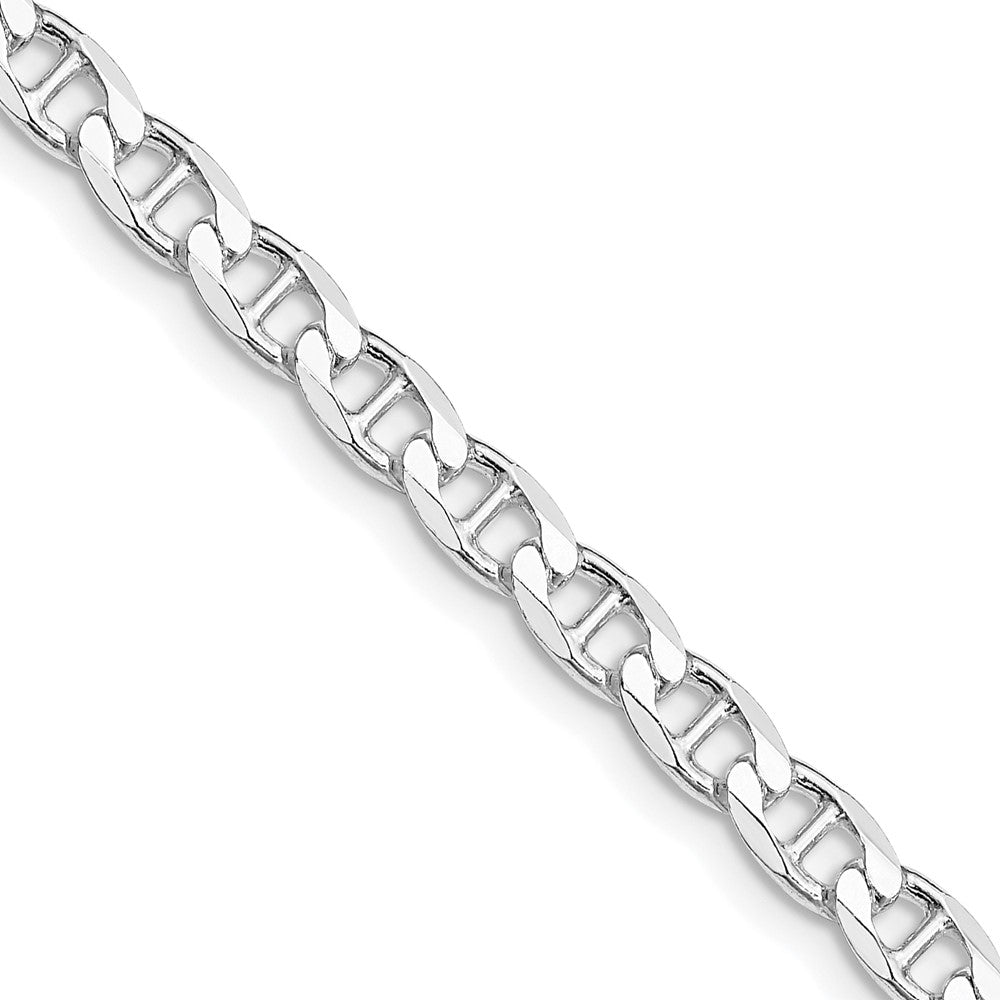 Sterling Silver Rhodium-plated 4.65mm D/C Flat Anchor Curb Chain - Product Photo