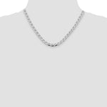 Sterling Silver Rhodium-plated 5.7mm D/C Flat Anchor Curb Chain - Product Photo