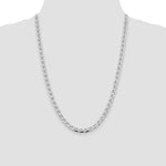 Sterling Silver Rhodium-plated 5.7mm D/C Flat Anchor Curb Chain - Product Photo