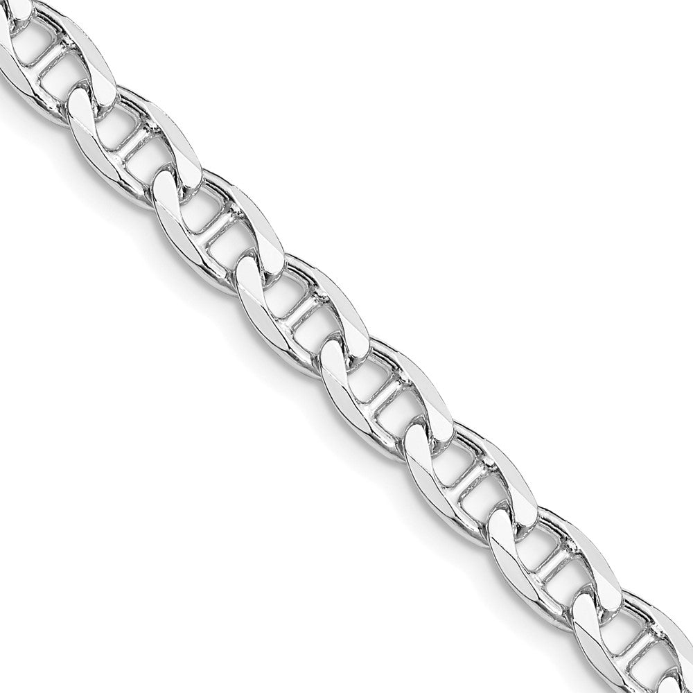 Sterling Silver Rhodium-plated 5.7mm D/C Flat Anchor Curb Chain - Product Photo