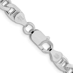 Sterling Silver Rhodium-plated 6.5mm D/C Flat Anchor Curb Chain - Product Photo