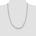 Sterling Silver Rhodium-plated 6.5mm D/C Flat Anchor Curb Chain - Product Photo