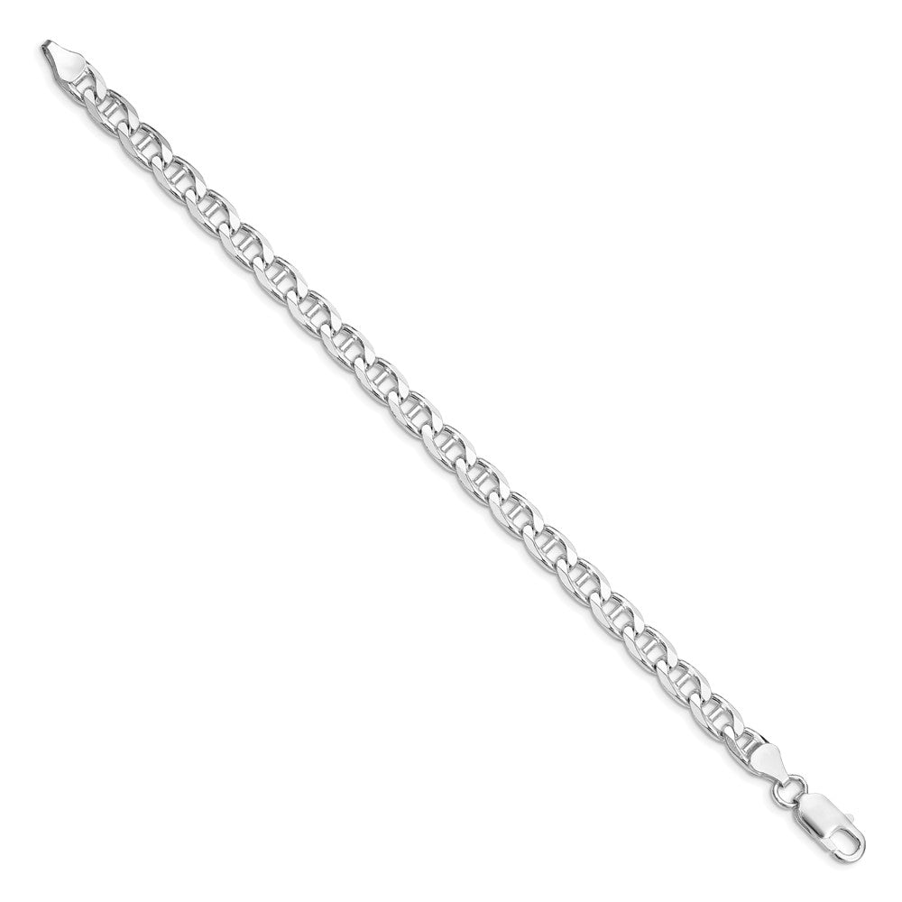 Sterling Silver Rhodium-plated 6.5mm D/C Flat Anchor Curb Chain - Product Photo