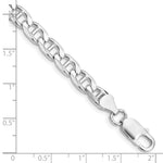 Sterling Silver Rhodium-plated 6.5mm D/C Flat Anchor Curb Chain - Product Photo
