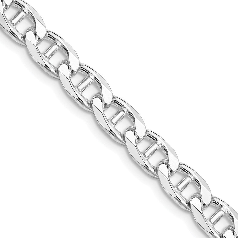 Sterling Silver Rhodium-plated 6.5mm D/C Flat Anchor Curb Chain - Product Photo