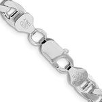 Sterling Silver Rhodium-plated 7.4mm D/C Flat Anchor Curb Chain - Product Photo