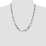 Sterling Silver Rhodium-plated 7.4mm D/C Flat Anchor Curb Chain - Product Photo