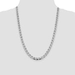 Sterling Silver Rhodium-plated 7.4mm D/C Flat Anchor Curb Chain - Product Photo