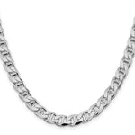 Sterling Silver Rhodium-plated 8.25mm D/C Flat Anchor Curb Chain - Product Photo