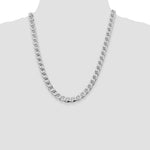 Sterling Silver Rhodium-plated 8.25mm D/C Flat Anchor Curb Chain - Product Photo