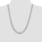 Sterling Silver Rhodium-plated 8.25mm D/C Flat Anchor Curb Chain - Product Photo