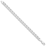 Sterling Silver Rhodium-plated 8.25mm D/C Flat Anchor Curb Chain - Product Photo