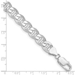 Sterling Silver Rhodium-plated 8.25mm D/C Flat Anchor Curb Chain - Product Photo