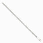 Sterling Silver 4.25mm 6 Side Diamond-Cut Flat Double Curb Chain Bracelet 7"-8" - Product Photo