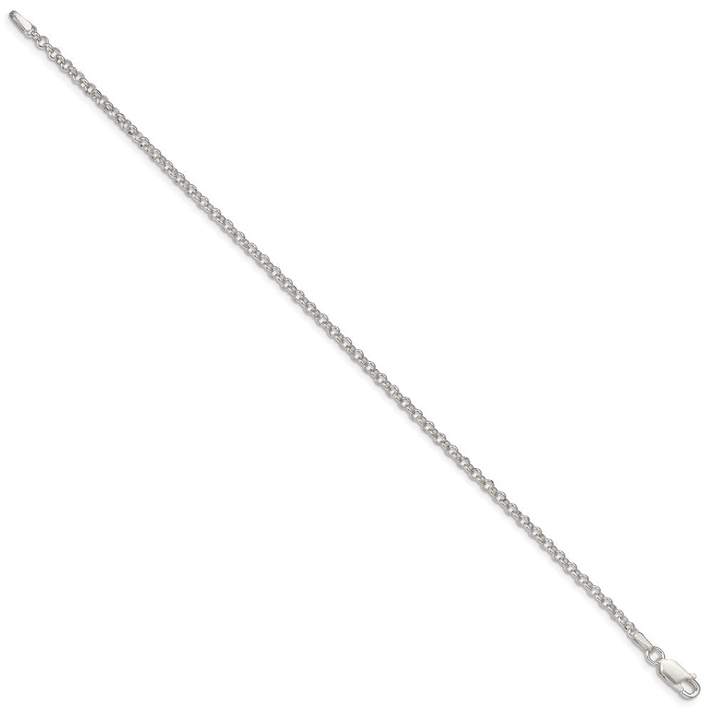 Sterling Silver 2.8mm Rolo Chain Bracelet 7"-9" - Product Photo