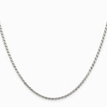 Sterling Silver 2.25mm Flat Rope Chain Necklace 16"-26" - Product Photo