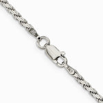Sterling Silver 2.25mm Flat Rope Chain Necklace 16"-26" - Product Photo