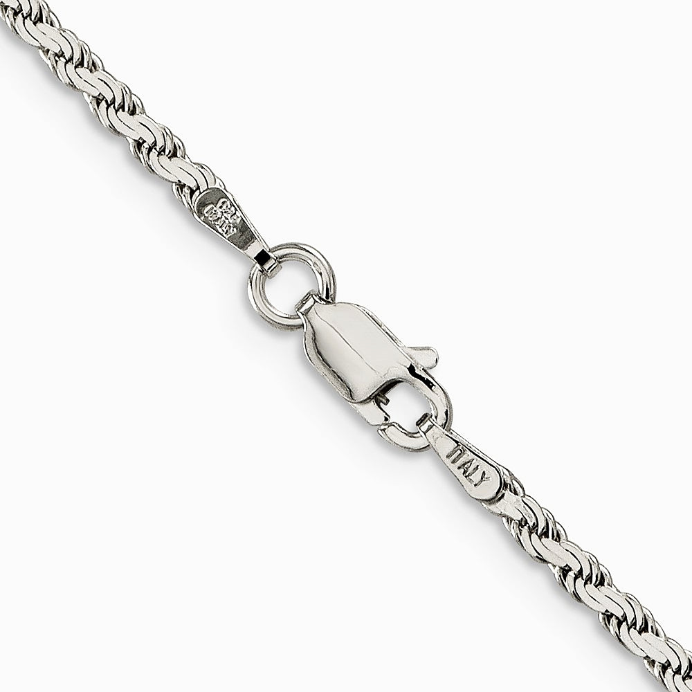 Sterling Silver 2.25mm Flat Rope Chain Necklace 16"-26" - Product Photo