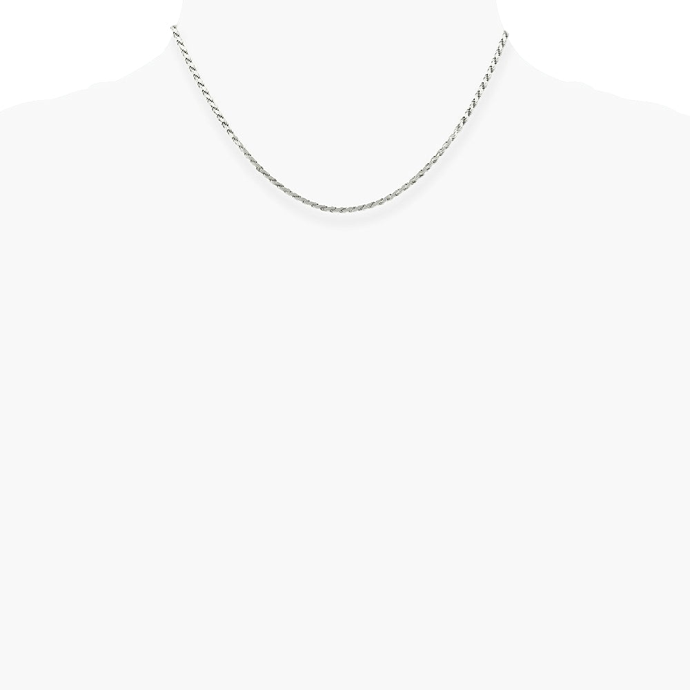 Sterling Silver 2.25mm Flat Rope Chain Necklace 16"-26" - Product Photo
