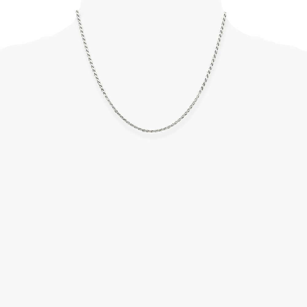 Sterling Silver 2.25mm Flat Rope Chain Necklace 16"-26" - Product Photo
