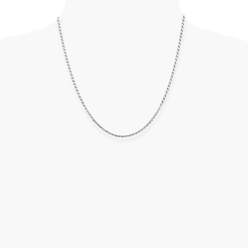 Sterling Silver 2.25mm Flat Rope Chain Necklace 16"-26" - Product Photo