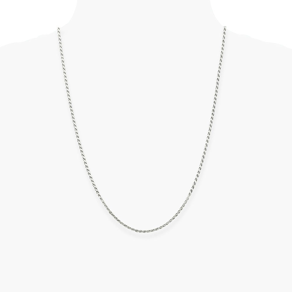 Sterling Silver 2.25mm Flat Rope Chain Necklace 16"-26" - Product Photo