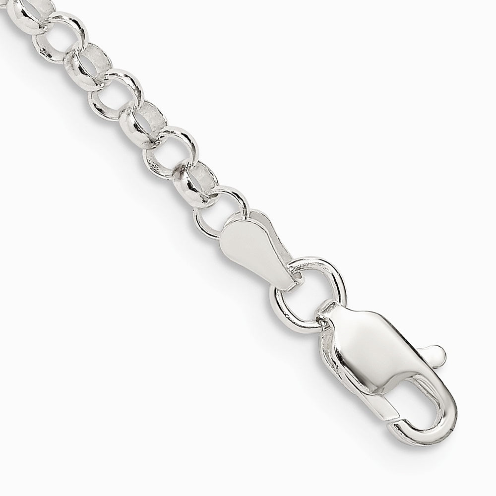 Sterling Silver 3.5mm Rolo Chain Bracelet 7"-8"